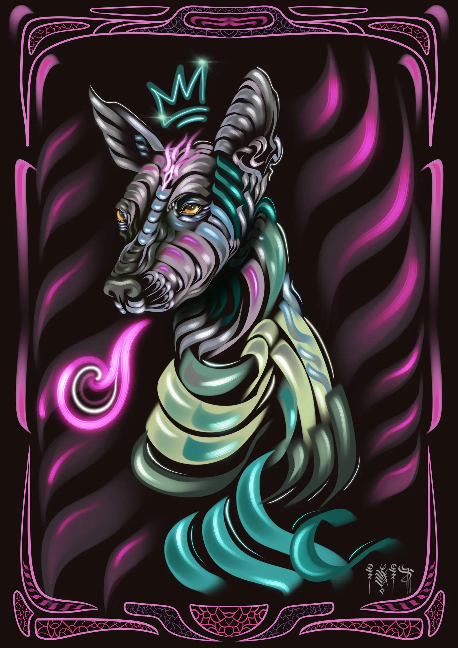 Xolo 2, impresión en canvas del xoloitzcuintle contemporáneo