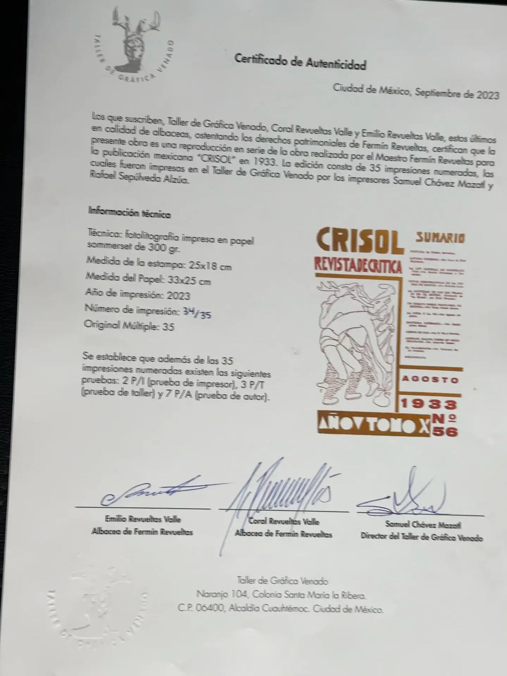 Venado portada crisol revista de critica 1933