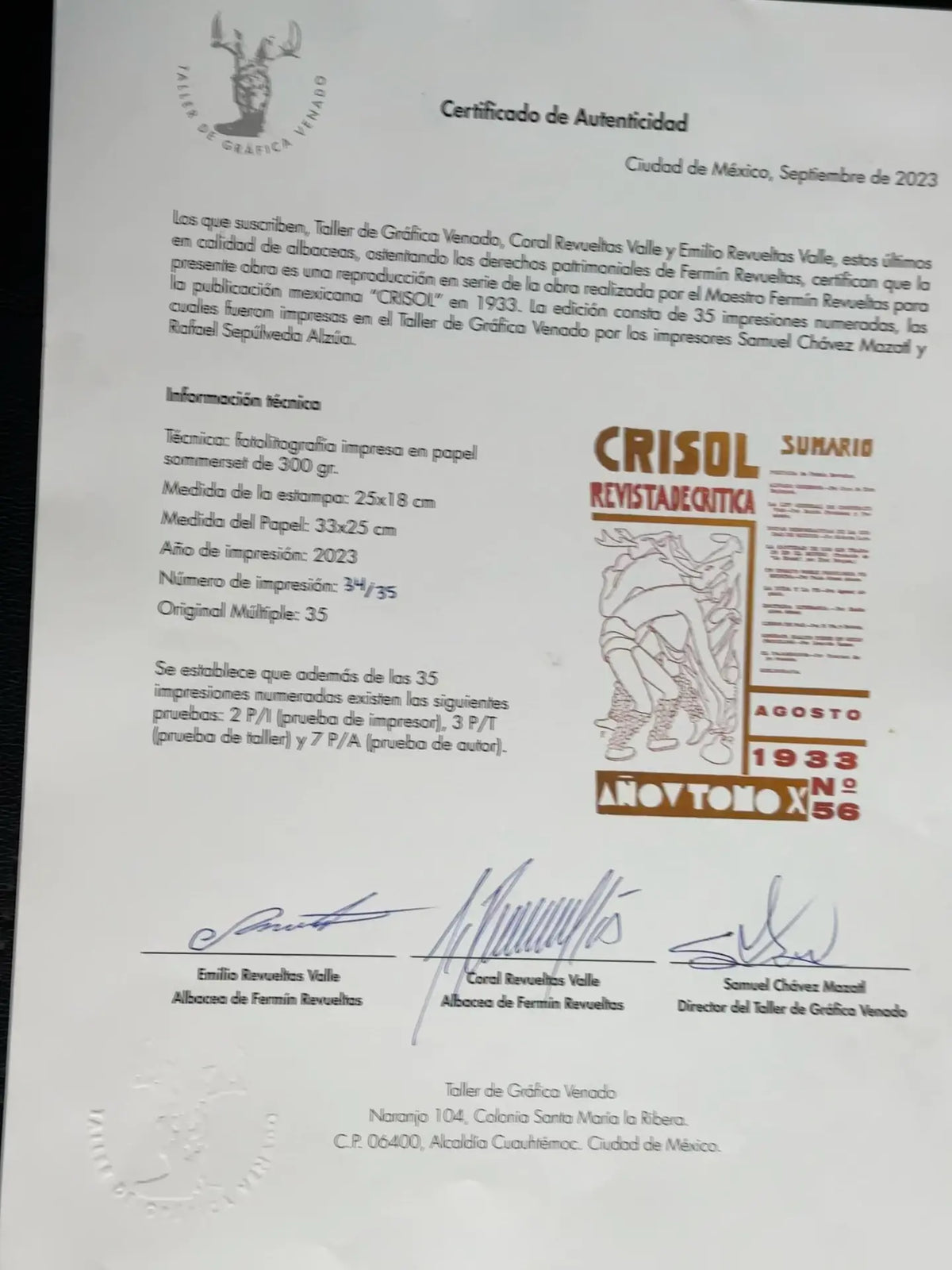 Venado portada crisol revista de critica 1933